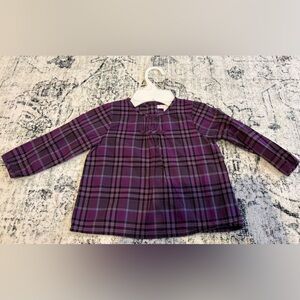 Burberry Purple Plaid Kids Blouse